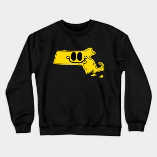 Massachusetts Happy Face with tongue sticking out Crewneck Sweatshirt